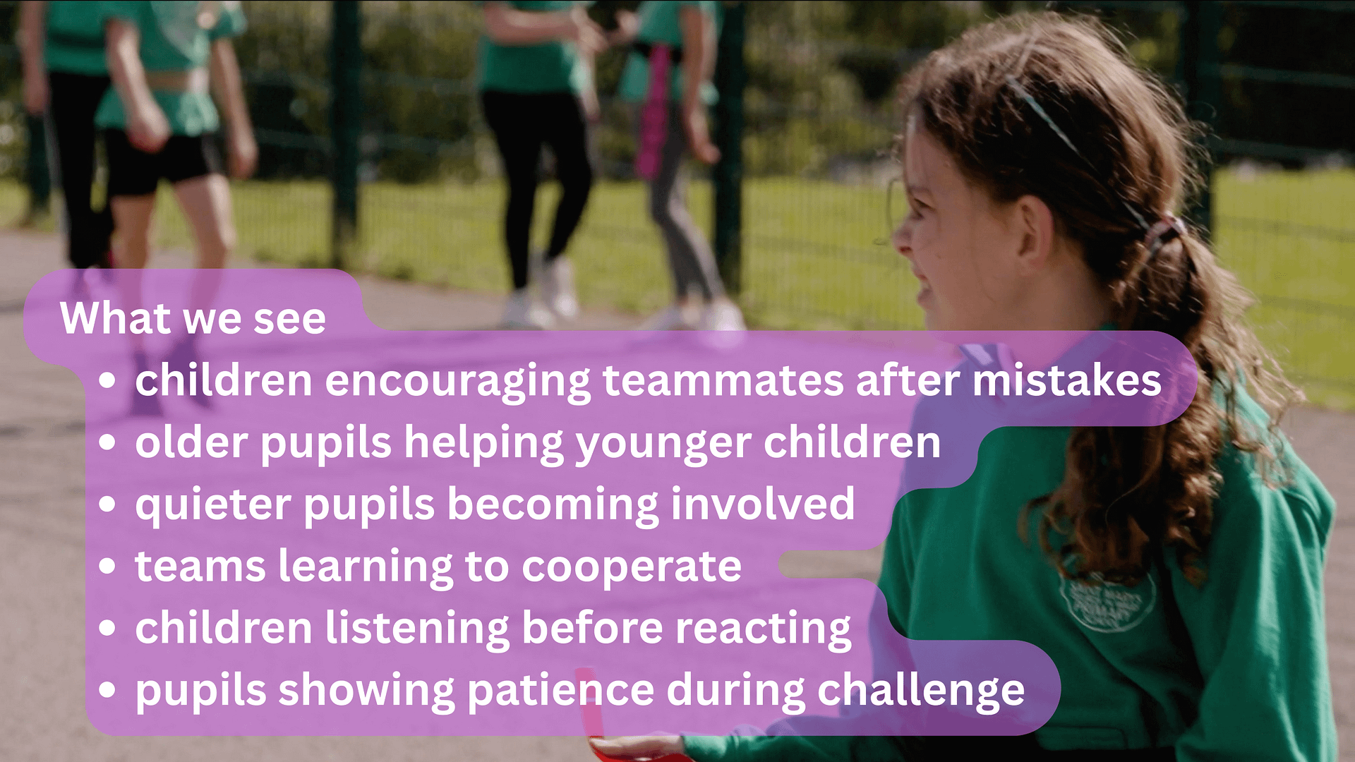 Children demonstrating embodied values through relationships